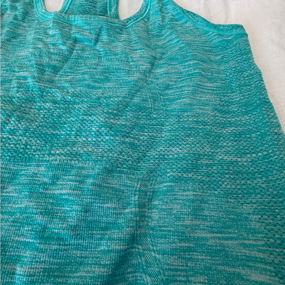 Lululemon swiftly heathered blue tropics Turquoise Tank Top size 6 - Picture 6 of 8